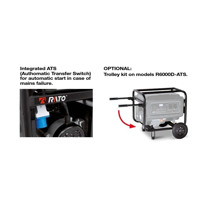 Generatore di corrente RATO R6000D-8 ATS a benzina 420 cc avv. elettrico | Newgardenmac.com