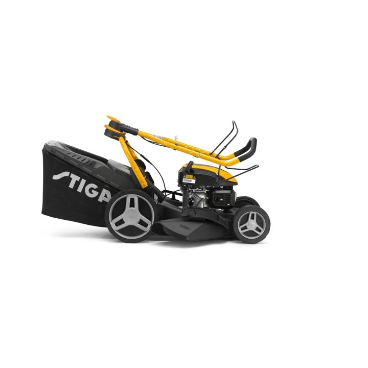 STIGA Combi748S 139cc tondeuse à essence coupe 46cm 4in1 traction 60lt bag | Newgardenmac.com