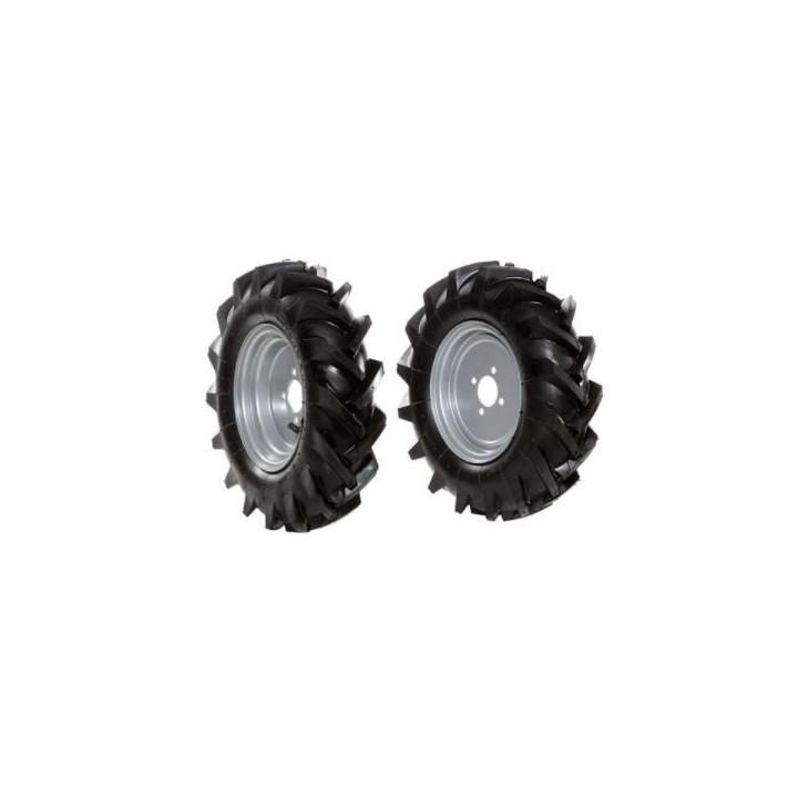 Paire de roues à pneus 4.00-10" avec disque fixe pour tracteur à pied NIBBI BRIK 5S | Newgardenmac.com