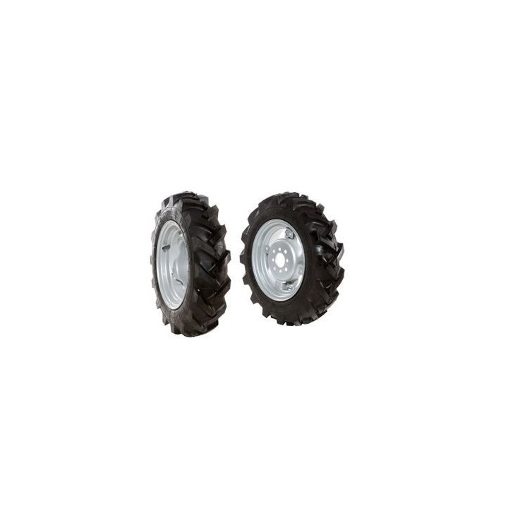 Paire de roues à pneus 4.00-10" avec disque réglable pour tracteur à pied NIBBI BRIK3 | Newgardenmac.com