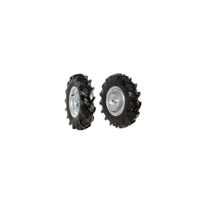 Coppia ruote gommate 4.00-8 disco fisso per motocoltivatore NIBBI BRIK 1 BRIK 3 | Newgardenmac.com