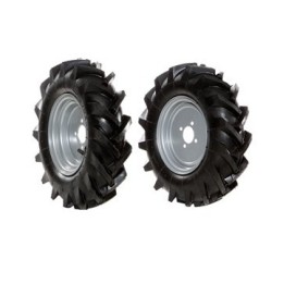 Pair of 4.00-8 tyred wheels fixed disc for walking tractor NIBBI 115 - 160 | Newgardenmac.com