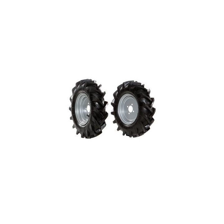 Paire de roues à pneus 4.00-8 à disque fixe pour tracteur marcheur NIBBI 115 - 160 | Newgardenmac.com