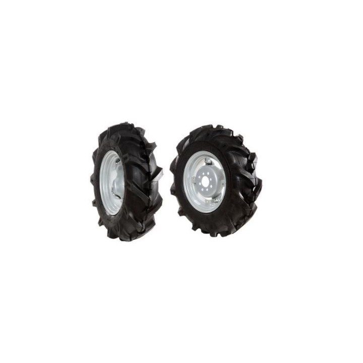 Coppia ruote gommate 5.00-10 con disco registrabile motocoltivatore NIBBI KAM 4 | Newgardenmac.com