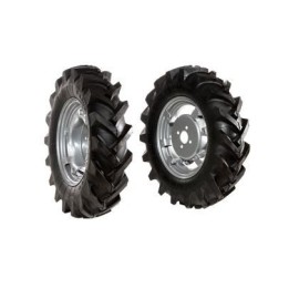 Pair of 5.00-12" tyred wheels with adjustable disc for walking tractor NIBBI MAK16 | Newgardenmac.com