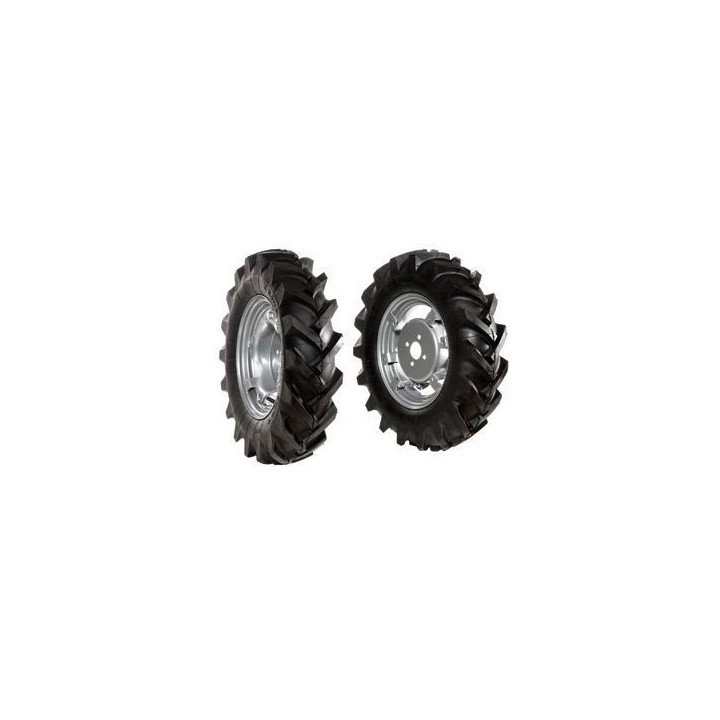 Pair of 5.00-12" tyred wheels with adjustable disc for walking tractor NIBBI MAK16 | Newgardenmac.com