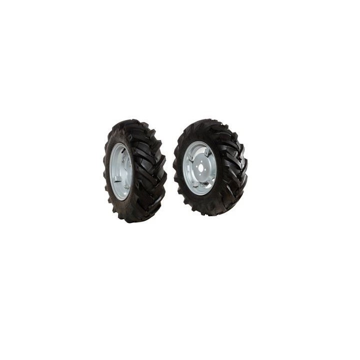 Paire de roues à pneus 6.5/80-12" avec disque réglable pour tracteur à pied NIBBI MAK | Newgardenmac.com
