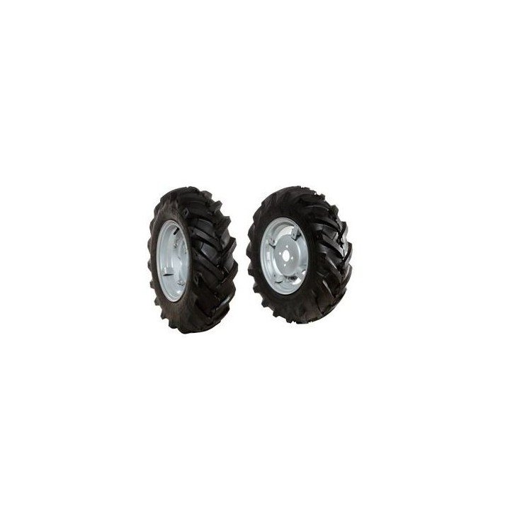 Paire de roues à pneus 6.5/80-15" avec disque réglable pour tracteur à pied NIBBI MAK | Newgardenmac.com