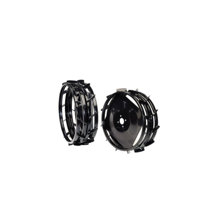 Pair of 410mm diameter metal wheels NIBBI mulcher widening ring | Newgardenmac.com