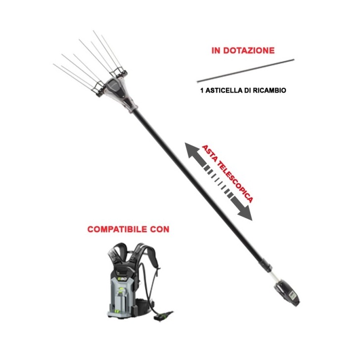 Batidora de aceite con batería EGO LOTUS TELESCOPICO longitud máxima 288 cm | Newgardenmac.com