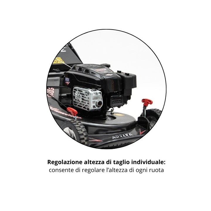 ACTIVE 5850SVA lawn mower 196cc engine cutting width 55cm basket 80L | Newgardenmac.com