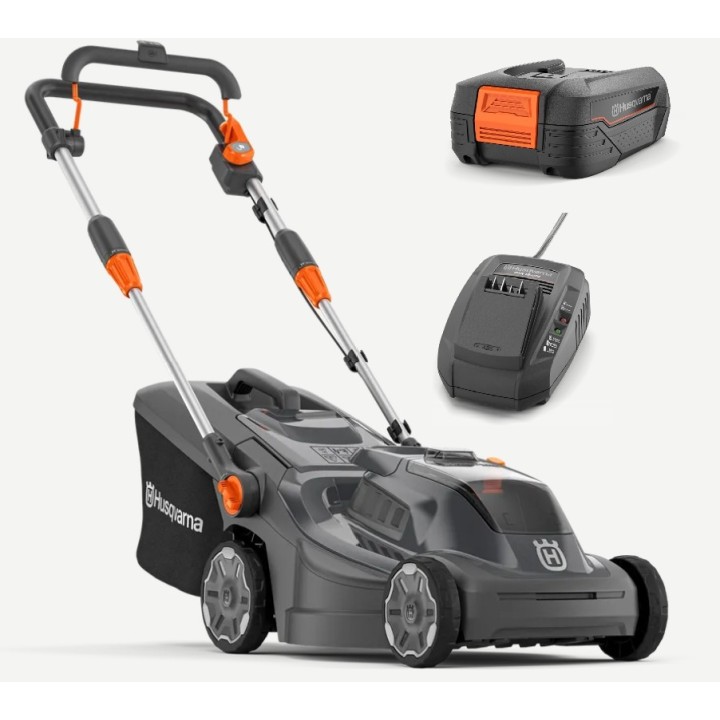ASPIRE LC34-P4A 18V cordless lawn mower cutting width 34cm basket 30L | Newgardenmac.com