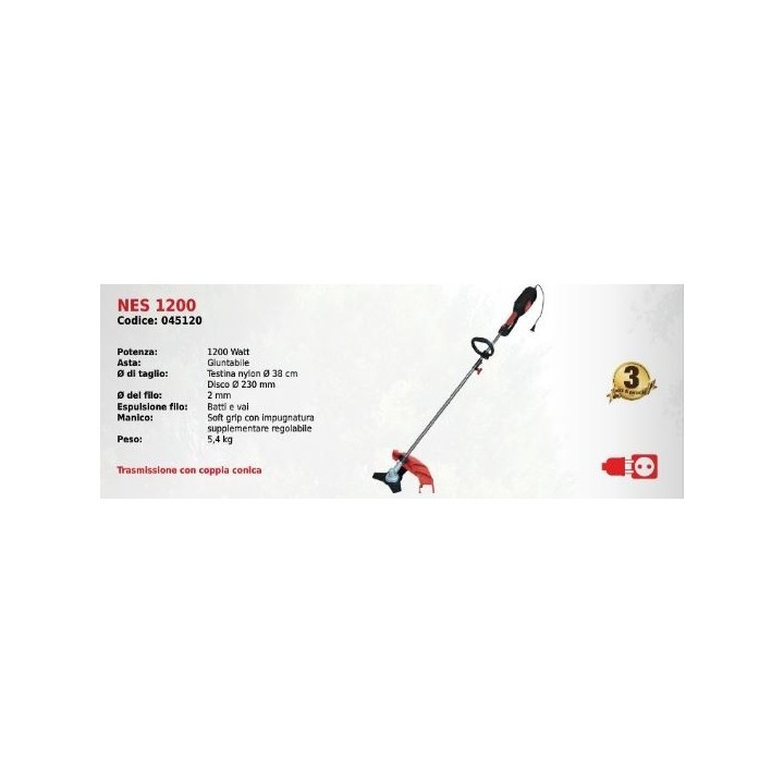 Desbrozadora eléctrica NES 1200 1200 W serie NOVATEC | Newgardenmac.com