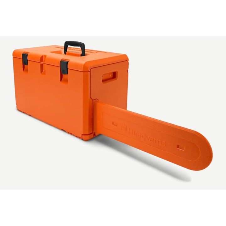 Box trasporto in plastica robusta arancione per motosega HUSQVARNA | Newgardenmac.com