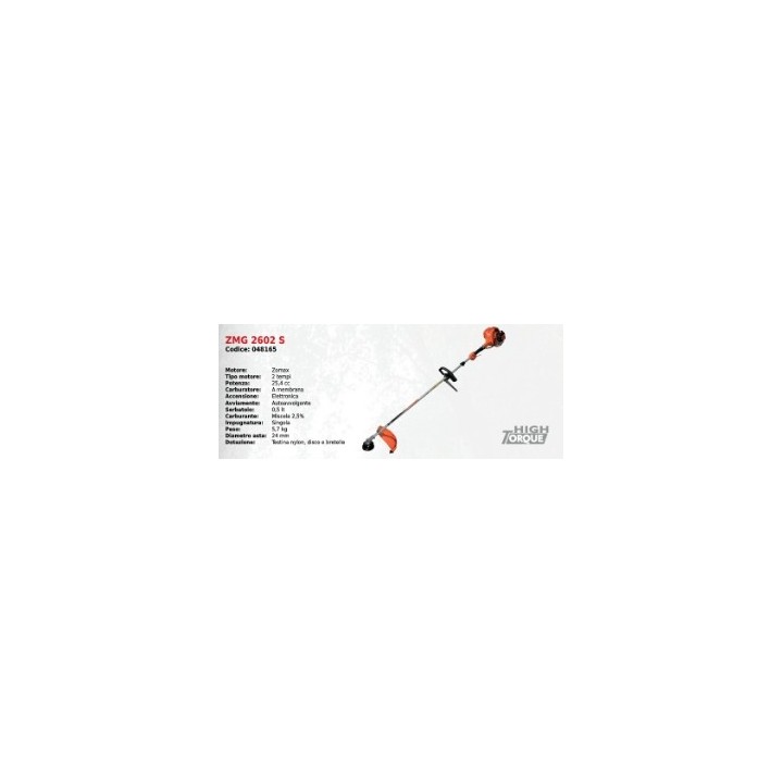 Decespugliatore impugnatura singola ZMG 2602 S ZOMAX con motore ZOMAX 2T 25.4 cc | Newgardenmac.com