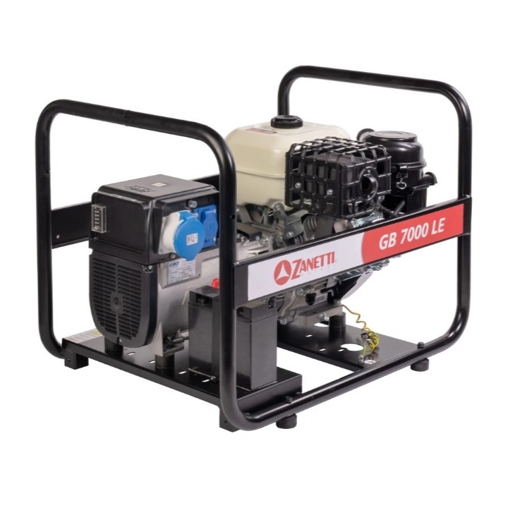 Generador de gasolina para obras ZANETTI GB7000LE, monofásico, 420 cc, 230 V, 7 kW, 3000 rpm | Newgardenmac.com