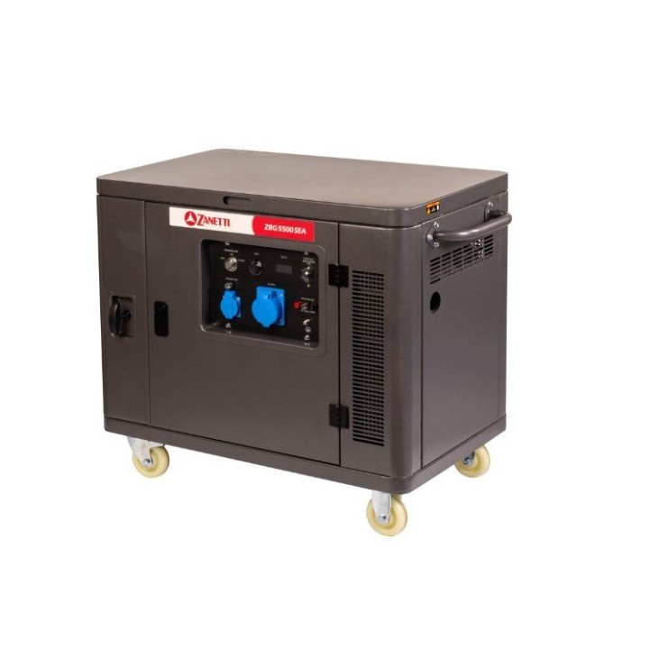 Générateur essence silencieux ZANETTI ZBG5500SEA 420 cc monophasé 230 V 5,5 kW | Newgardenmac.com