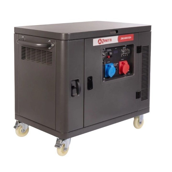 ZANETTI ZBG8003SEA 459cc einphasiger dreiphasiger leiser Benzingenerator 230V 400V | Newgardenmac.com