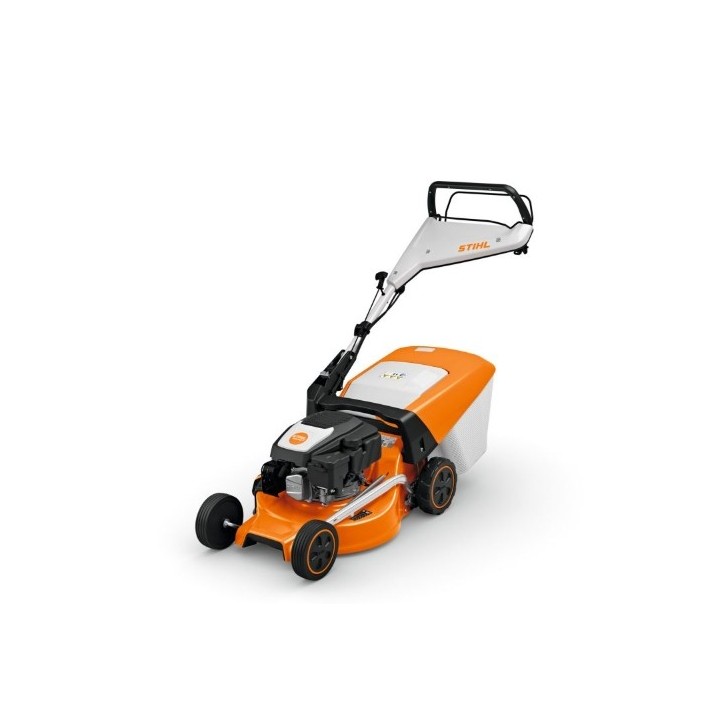 STIHL RM248T 139 cc petrol lawnmower, 46 cm cutting width, 55 L grass box | Newgardenmac.com