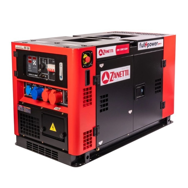 Generatore diesel silenziato ZANETTI ZDG12003SEAV 997cc monofase trifase 230V 400V | Newgardenmac.com