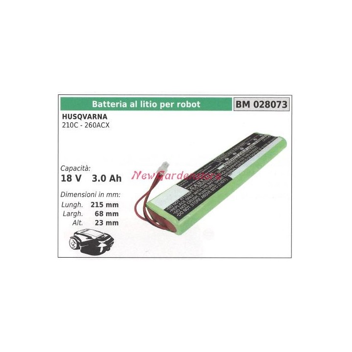 Batteria al litio per robot husqvarna 210C - 260ACX 18V 3.0 Ah 028073 | Newgardenmac.com