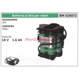 Batteria al litio per robot husqvarna 305 gardena R40Li 18 v 1.6ah 028072 | Newgardenmac.com