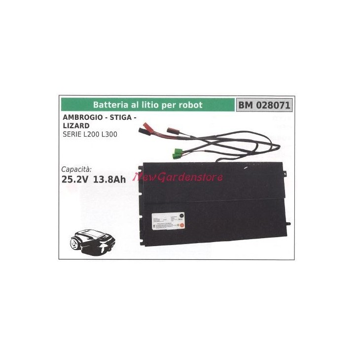 Batteria al litio per robot serie L200 L300 ambrogio stiga lizard 028071 | Newgardenmac.com