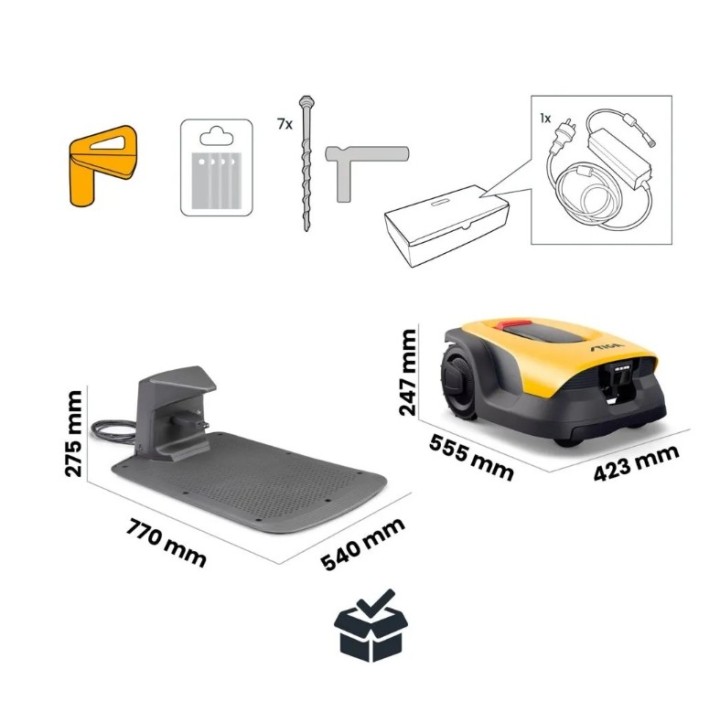 Robot tagliaerba autonomo STIGA A25v Bluetooth - 4G fino a 2500 mq | Newgardenmac.com
