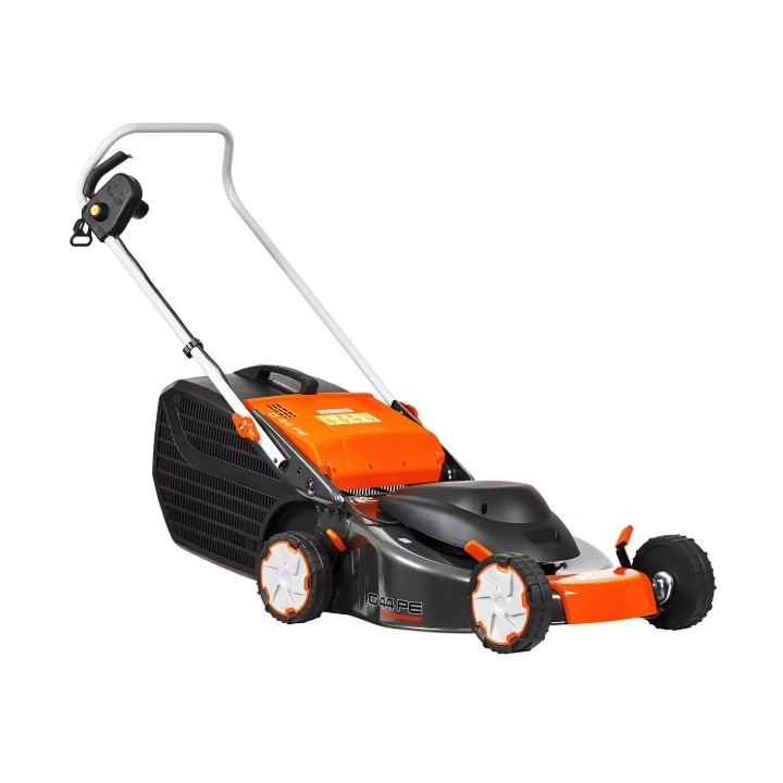 Cortacésped eléctrico de empuje OLEOMAC G44PE COMFORT de 1,5 kW, ancho de corte de 41 cm, recogedor de césped de 60 L. | Newg...
