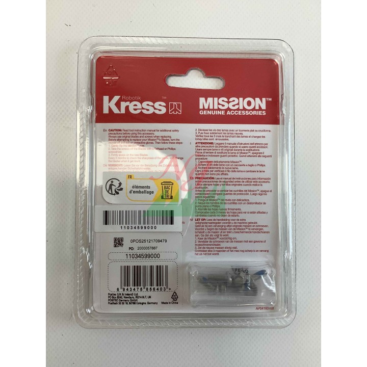 Kit lame e viti robot tagliaerba Mission ORIGINALE KRESS KA0002 11034599000 | Newgardenmac.com