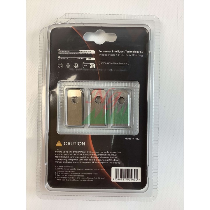 Kit de cuchillas ORIGINAL para robot cortacésped SUNSEEKER serie X - X Gen 2 16601443-01 | Newgardenmac.com