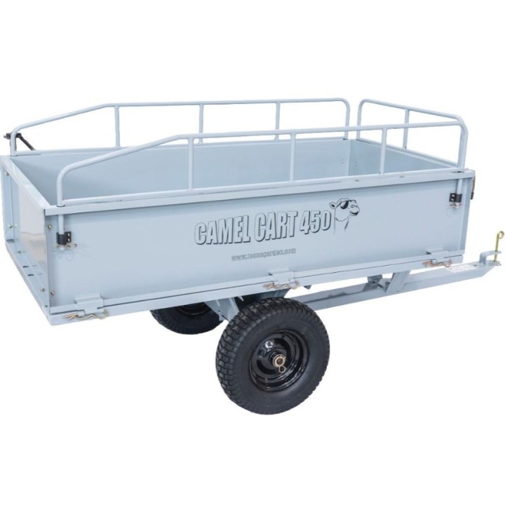 Remorque basculante métallique pour tracteur tondeuse, côtés inclus | Newgardenmac.com