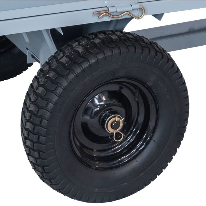 Remorque basculante métallique pour tracteur tondeuse, côtés inclus | Newgardenmac.com