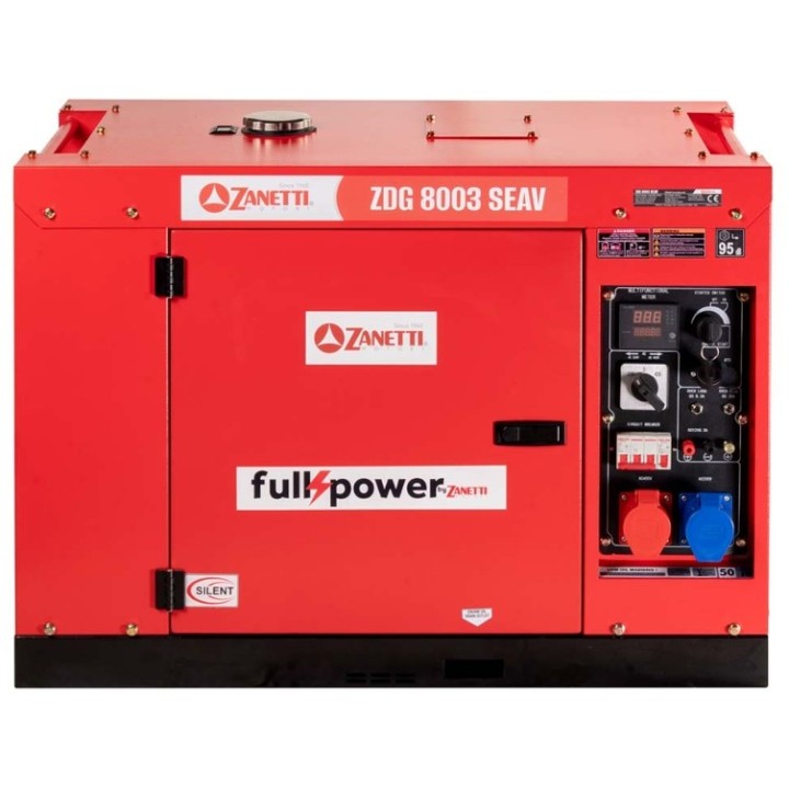 ZANETTI ZDG8003SEAV single-phase - three-phase full power silent diesel generator | Newgardenmac.com