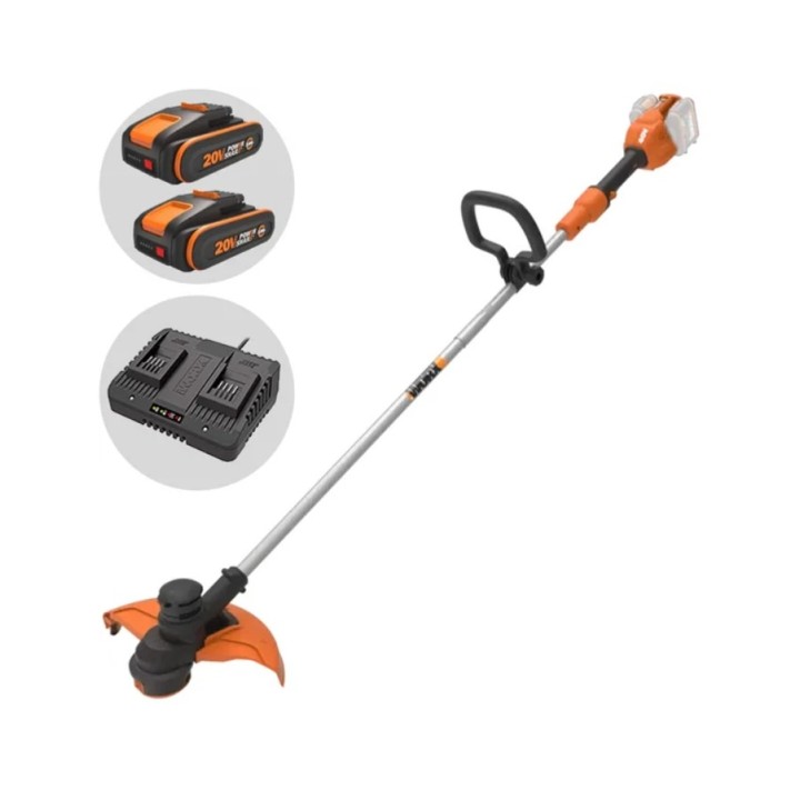 Trimmer a batteria WORX WG183E con 2 batterie e caricabatteria doppio | Newgardenmac.com