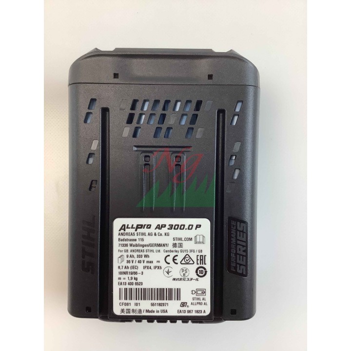 Batería de litio sin pestañas STIHL ALLPRO AP300P máx. 40 V 333 Wh - Potencia extra | Newgardenmac.com