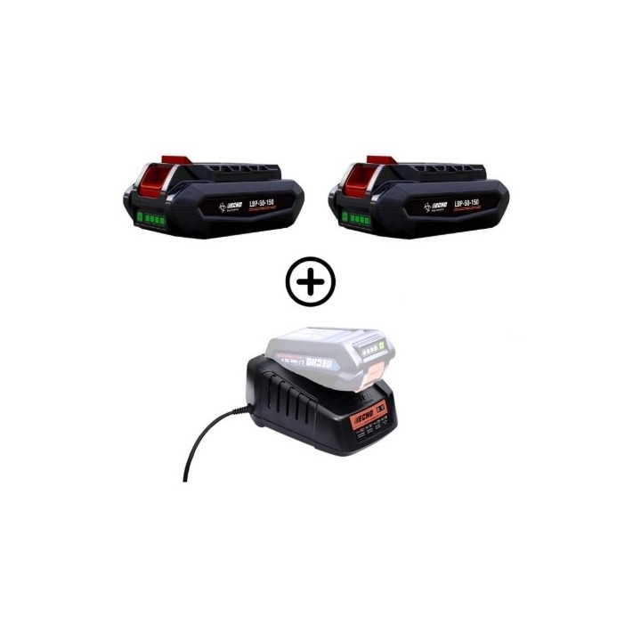 Kit de 2 baterías LBP56V125 de 126 Wh y 2,5 Ah + cargador rápido DBC-560 de 56 V ECHO | Newgardenmac.com